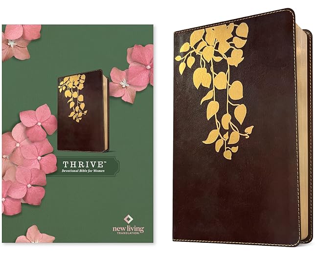 NLT THRIVE Devotional Bible for Women (LeatherLike, Cascade Deep Brown)