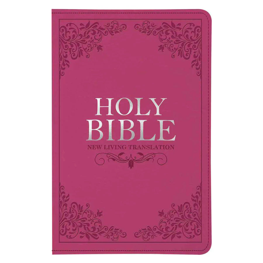 NLT Pink Faux Leather Standard Bible Thumb Indexed With Zip Large print
