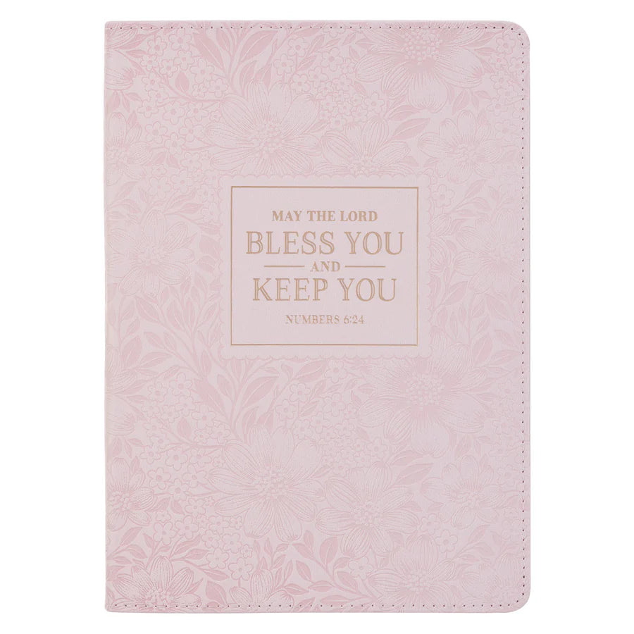 May The Lord Bless You and Keep You Pink Faux Leather Journal