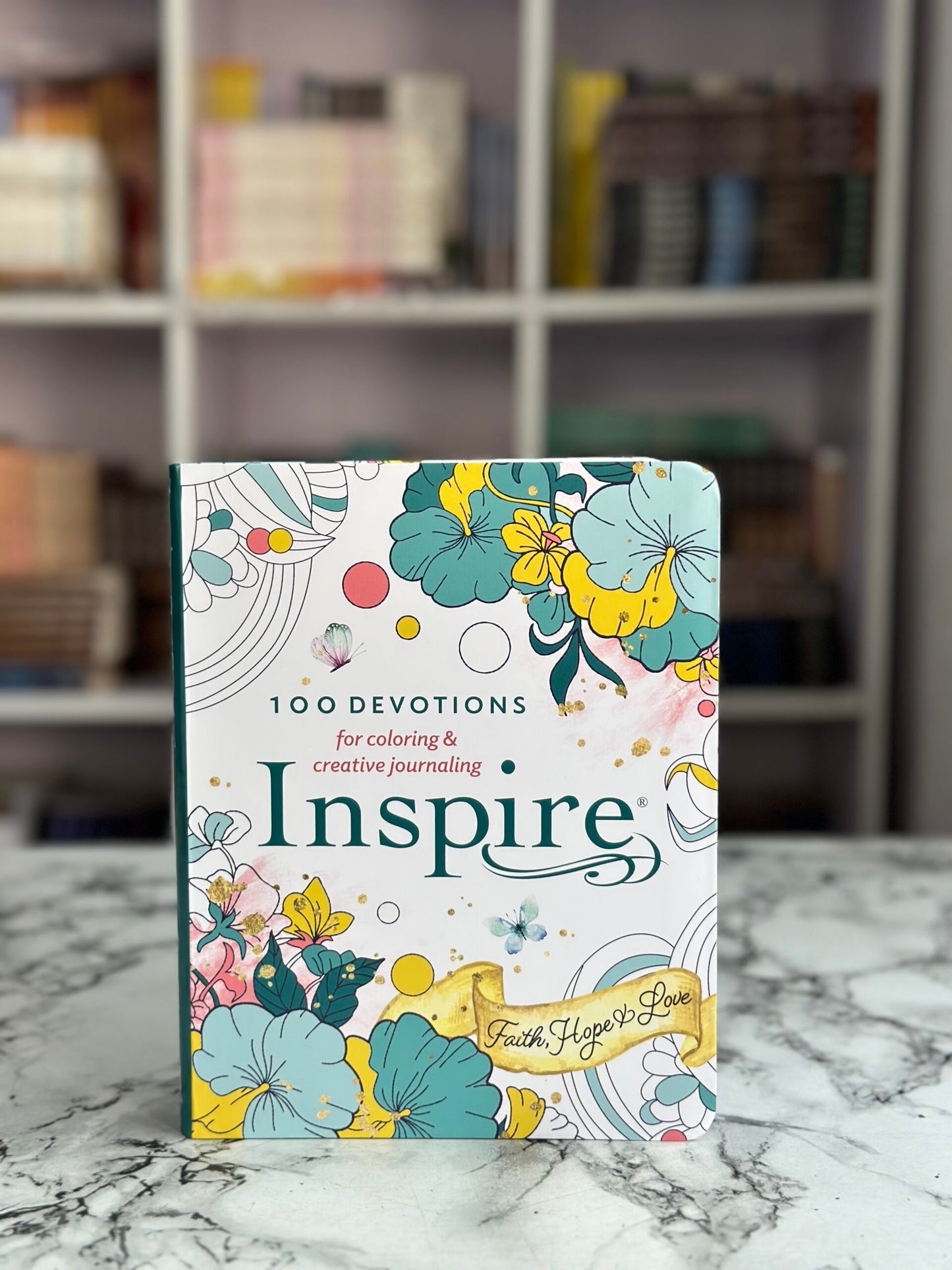 Inspire: Faith, Hope & Love (Softcover): 100 Devotions for Coloring and Creative Journaling