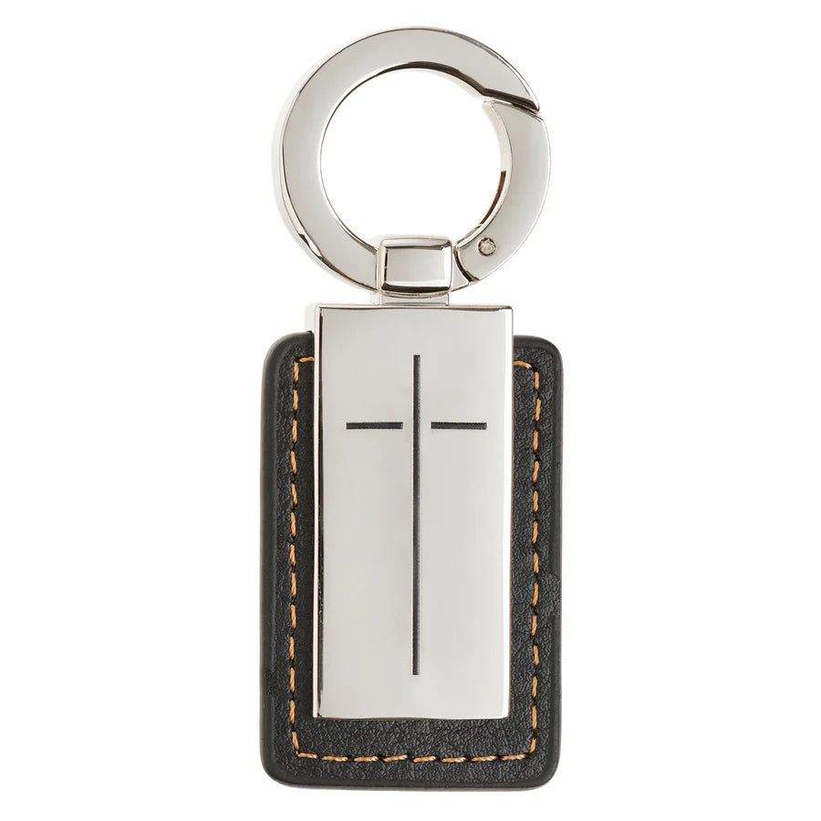 Man of God Metal and Faux Leather Keychain