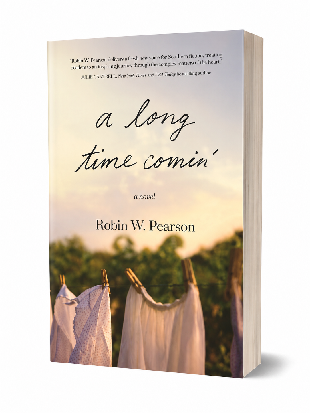 Book titled 'a long time comin'' by Robin W. Pearson with a scenic cover