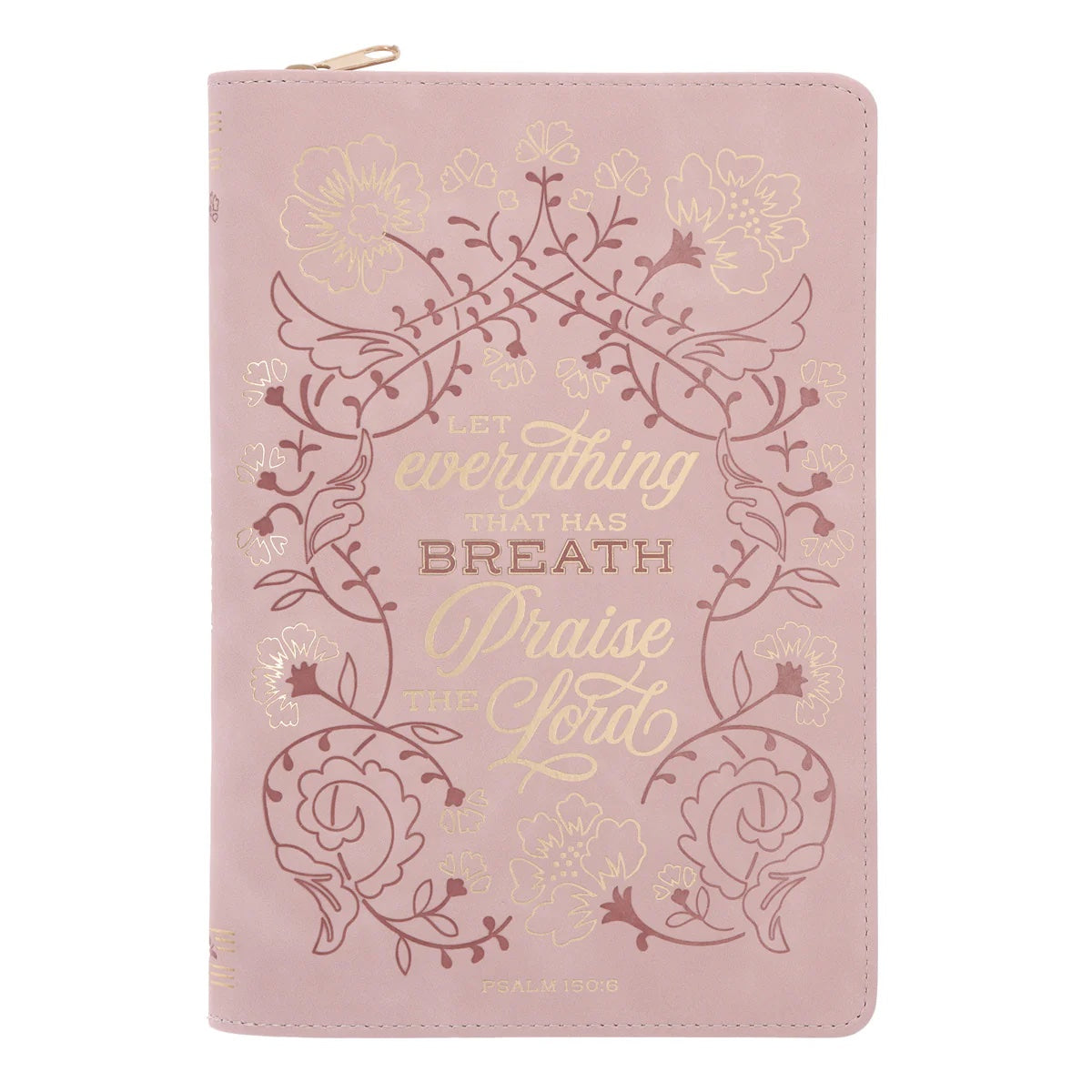 Let Everything That Has Breath Praise the Lord Faux Leather Journal with Zipped Closure