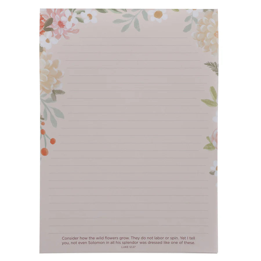Consider How the Wildflowers Grow Clipboard with Notepad