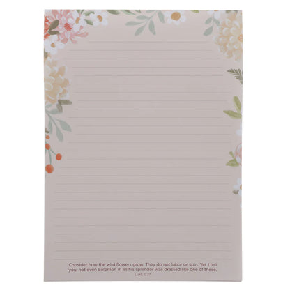 Consider How the Wildflowers Grow Clipboard with Notepad