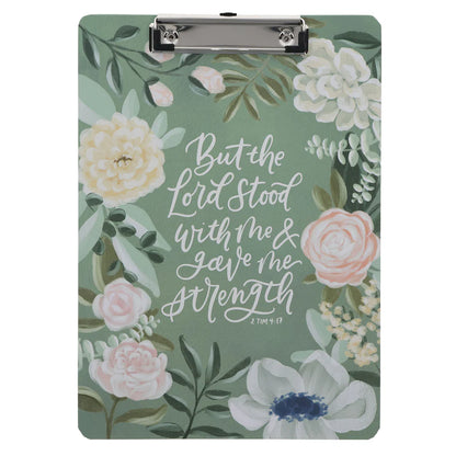 But the Lord Stood with Me and Gave me Strength Clipboard with Notepad