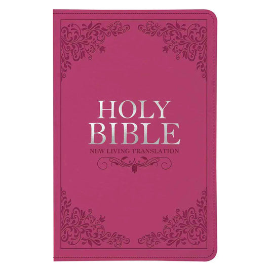 NLT Pink Faux Leather Standard Bible Thumb Indexed With Zip Large print