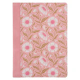 NLT Pink Floral Faux Leather Bible Large Print