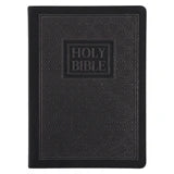 NLT Black Pattern Faux Leather Bible Large Print