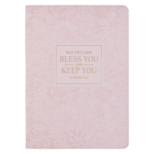 May The Lord Bless You and Keep You Pink Faux Leather Journal