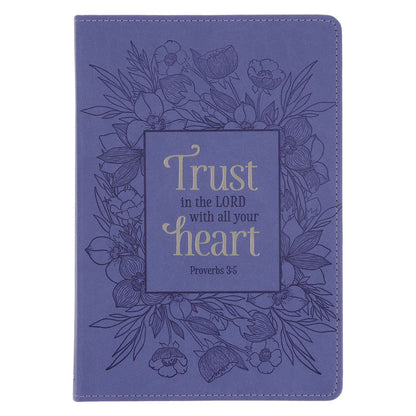 Trust in the Lord with All Your Heart Purple Faux Leather Journal