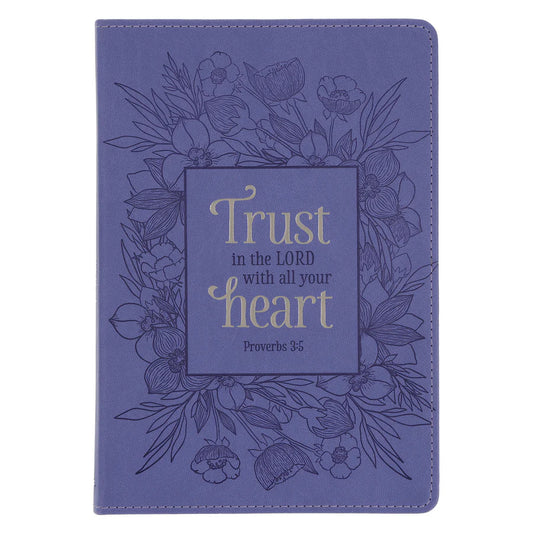 Trust in the Lord with All Your Heart Purple Faux Leather Journal