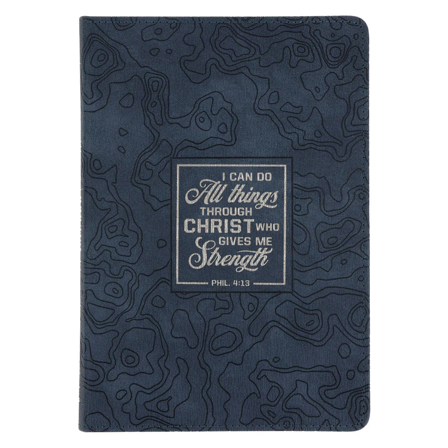 I Can Do All Things Through Christ Who Gives Me Strength Faux Leather Journal