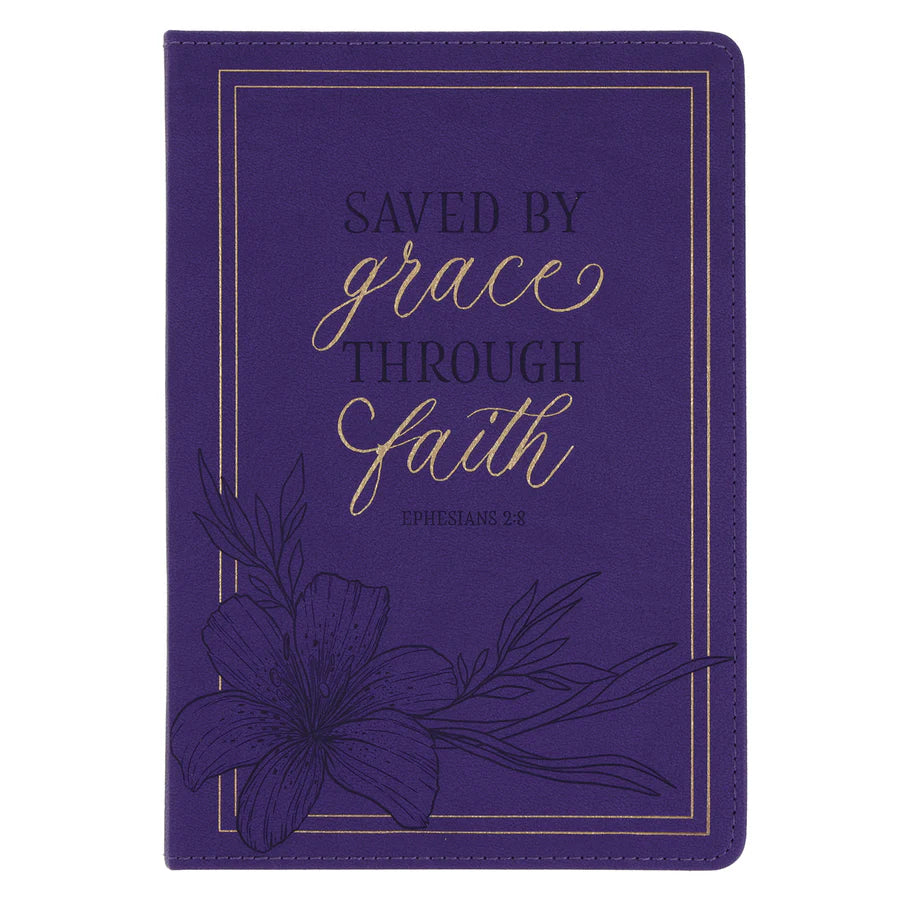 Saved By Grace Through Faith Faux Leather Journal