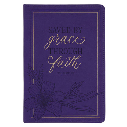 Saved By Grace Through Faith Faux Leather Journal