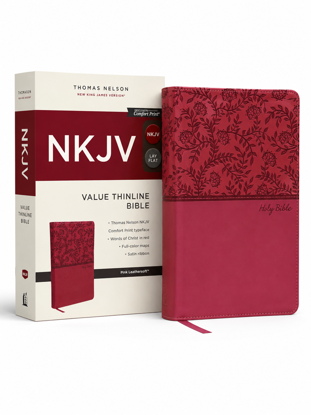 NKJV, Value Thinline Bible, Pink Leathersoft, Red Letter, Comfort Print: Holy Bible, New King James Version