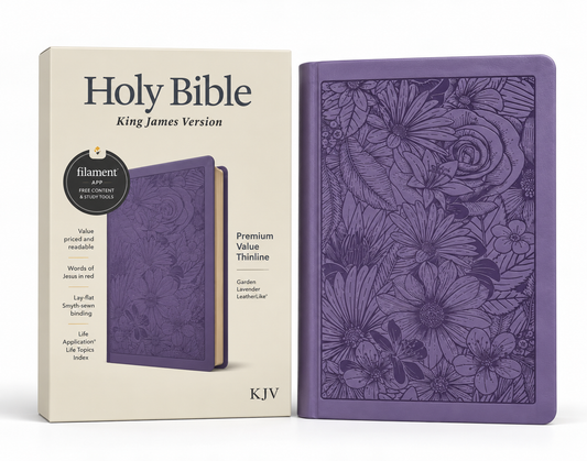 KJV Premium Value Thinline Bible, Filament Enabled LeatherLike, Garden Lavender, Red Letter