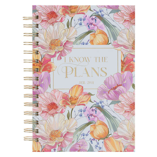 I Know the Plans Bright Floral Spiral Journal Jeremiah 29:11