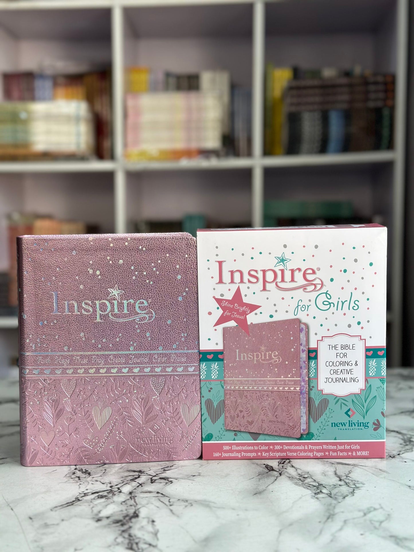 Inspire Bible for Girls NLT (LeatherLike, Pink): The Bible for Coloring & Creative Journaling