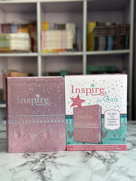 Inspire Bible for Girls NLT (LeatherLike, Pink): The Bible for Coloring & Creative Journaling