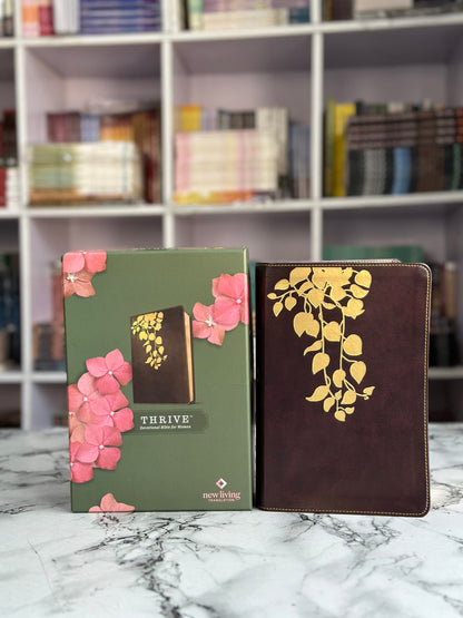 NLT THRIVE Devotional Bible for Women (LeatherLike, Cascade Deep Brown)