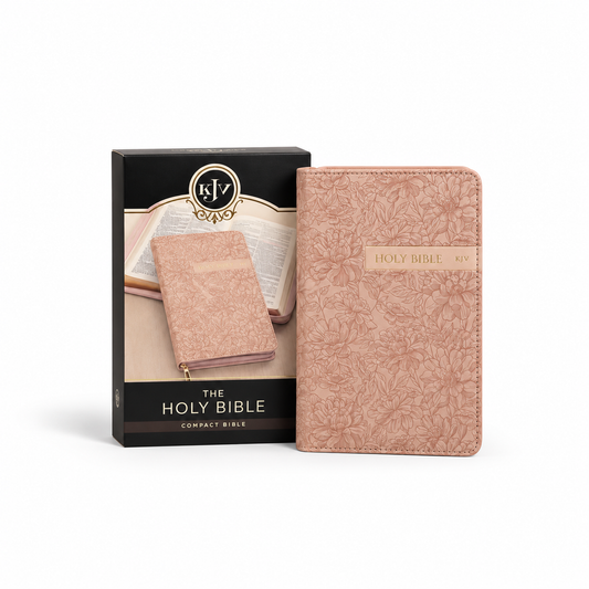 KJV Dusty Pink Faux Leather Compact Bible with Zip