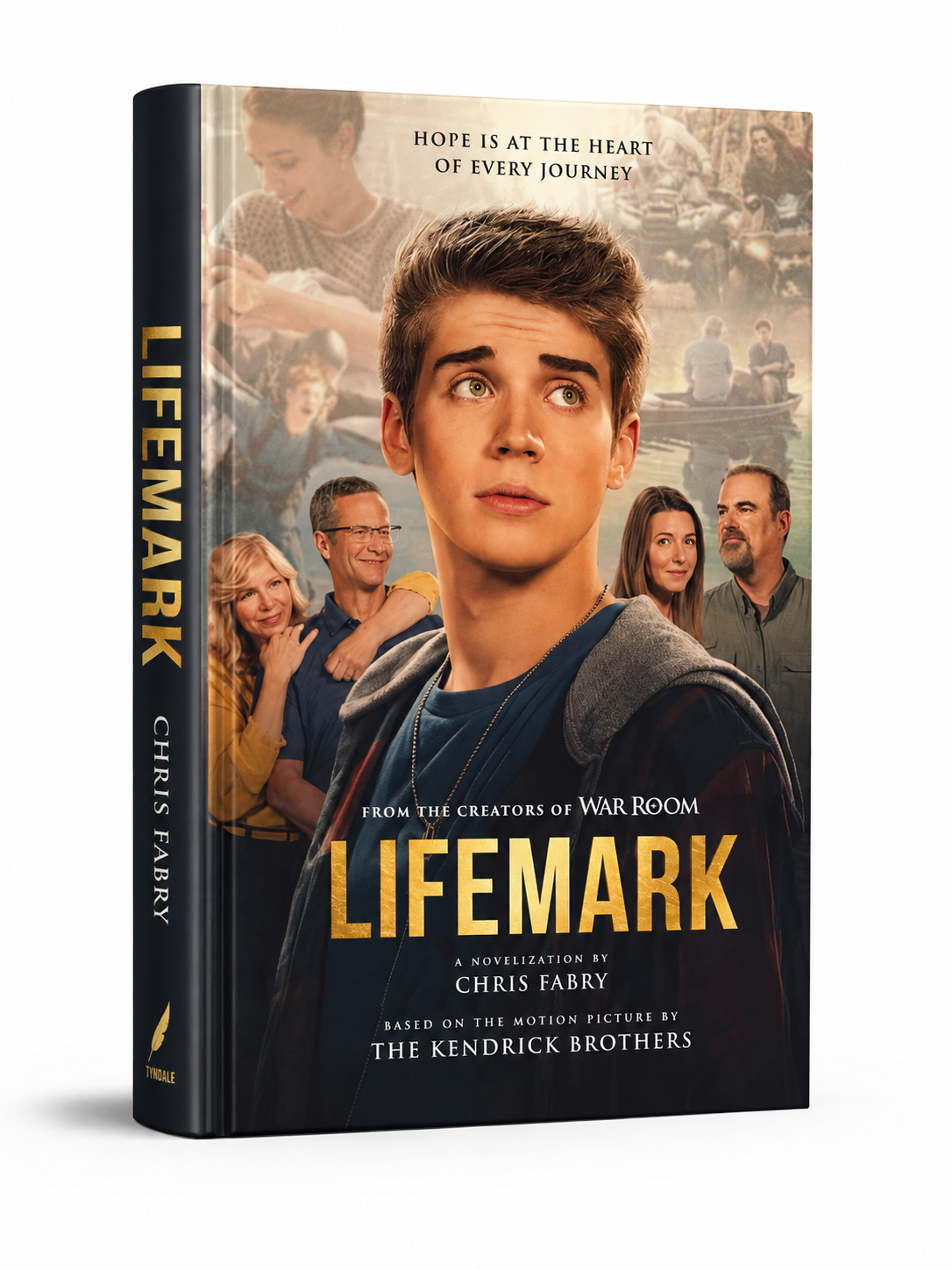 Book cover of 'Lifemark' by Chris Fabry with a young man on the cover.