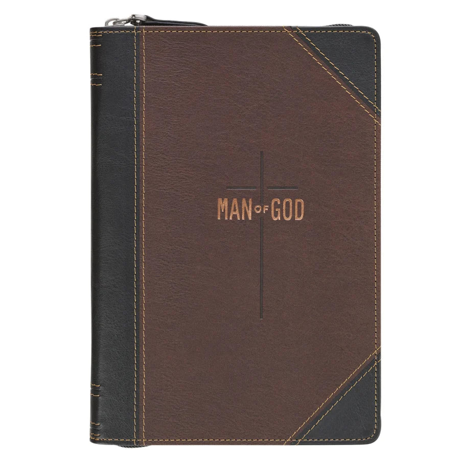 Man of God Faux Leather Journal with Zipped Closure