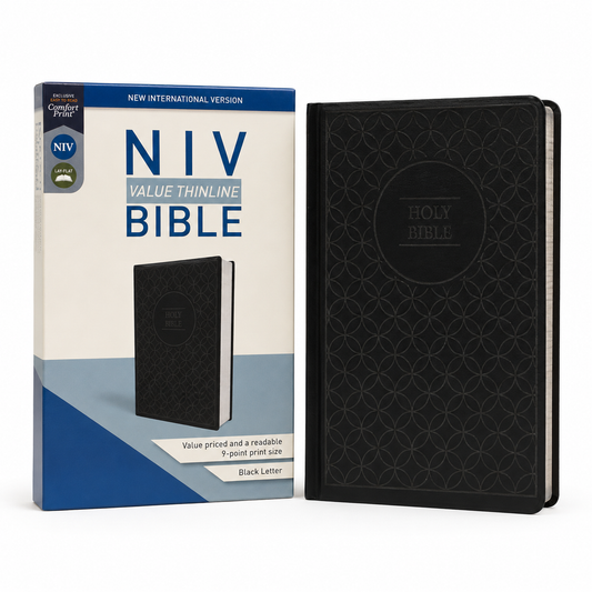 NIV, Value Thinline Bible, Leathersoft, Gray/Black, Comfort Print