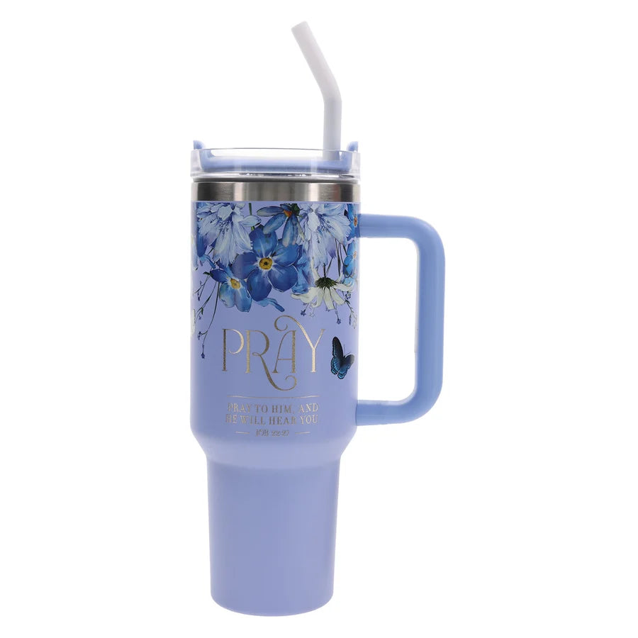 Pray to Him Stainless Steel Tumbler With Straw