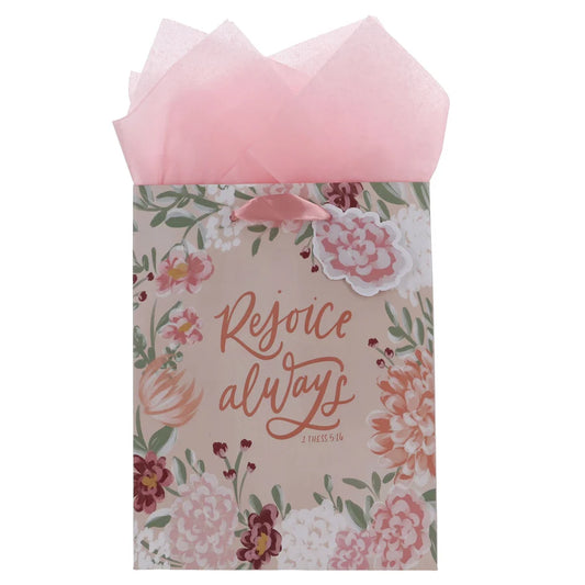 Rejoice Always Medium Gift Bag with Gift Tag
