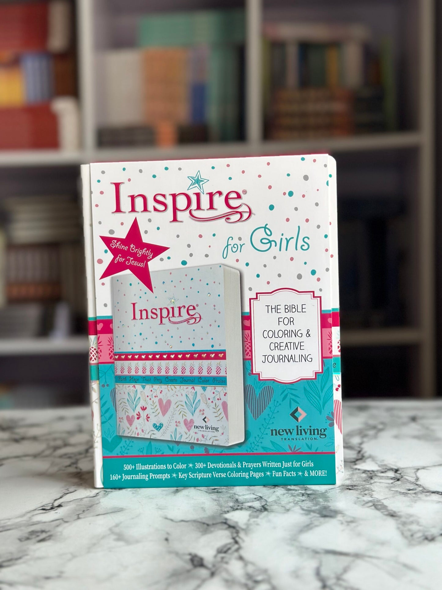NLT Inspire Bible for Girls: Journaling and Coloring Bible – Over 500 Scripture Illustrations to Color