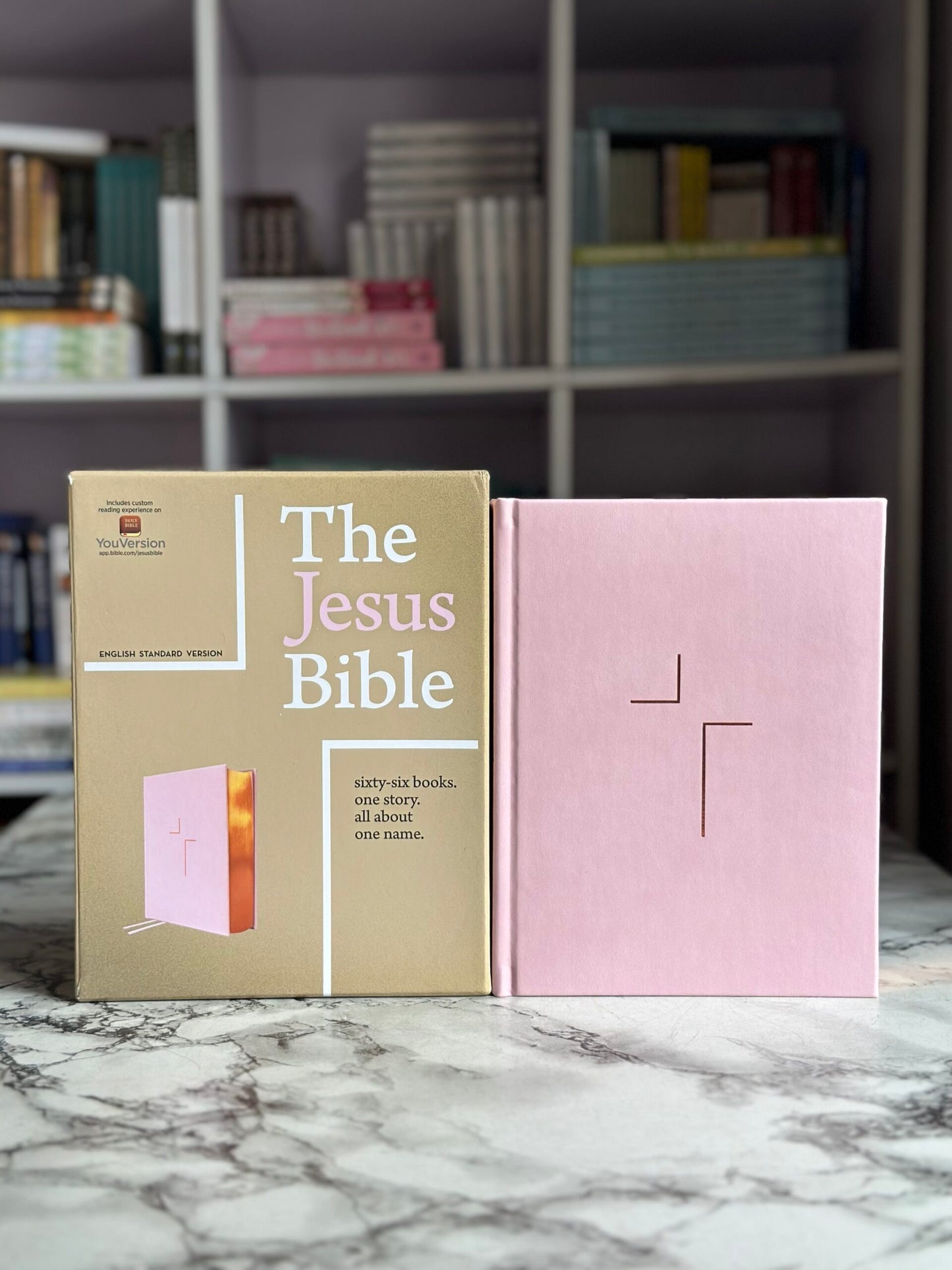 The Jesus Bible, ESV Edition, Leathersoft over Board, Pink