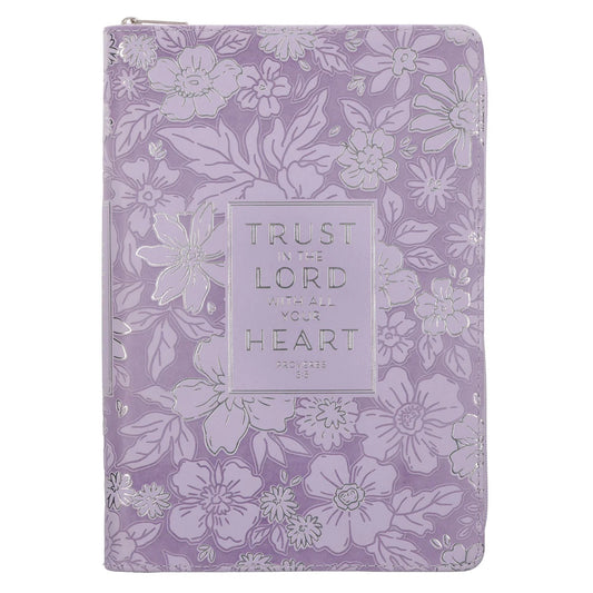 Trust in the Lord with All Your Heart Faux Leather Journal with Zipped Closure