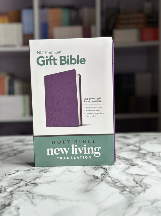NLT Premium Gift Bible Leather Purple Petals
