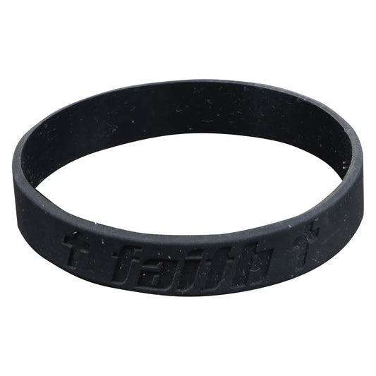 Faith Black Silicone Wristband