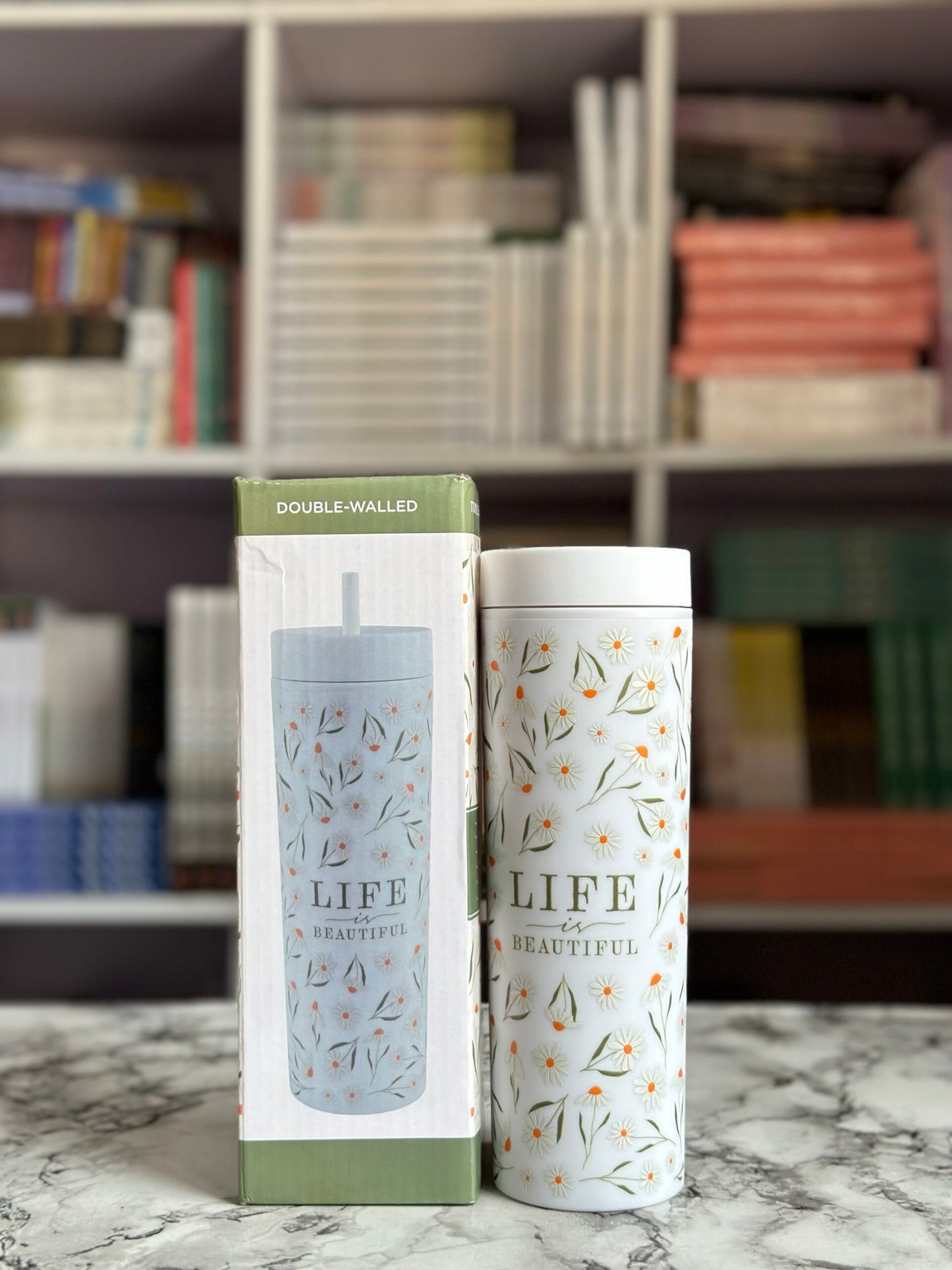 Life Is Beautiful Plastic Tumbler With Straw