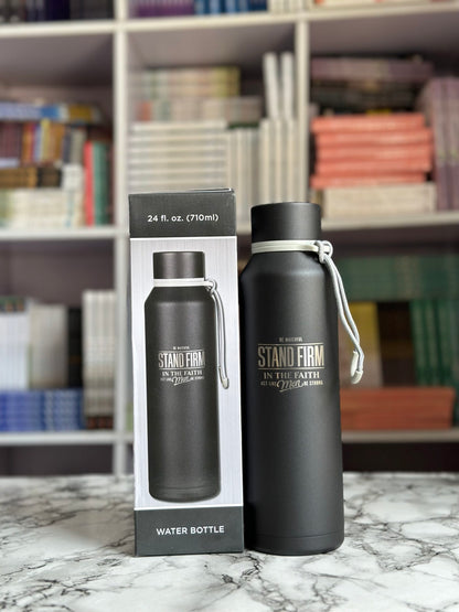 Stand Firm Black Stainless Steel Water Bottle