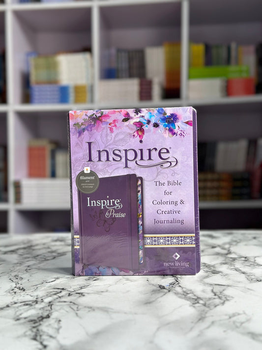 Inspire Praise Bible NLT (Hardcover Leatherlike, Purple, Filament Enabled): The Bible for Coloring & Creative Journaling