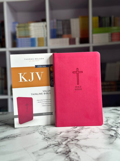 KJV Value Thinline Bible Pink Leather