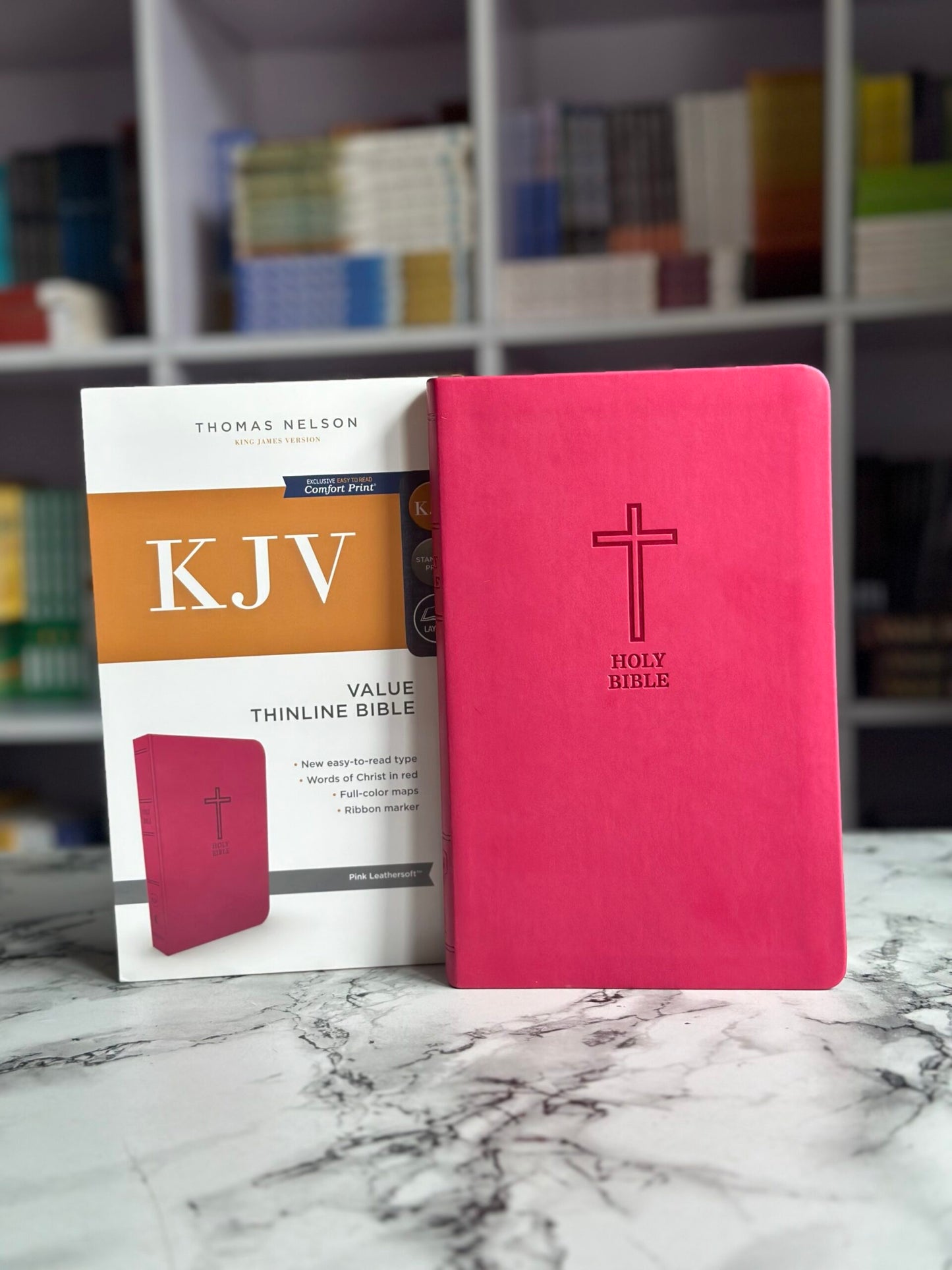 KJV Value Thinline Bible Pink Leather