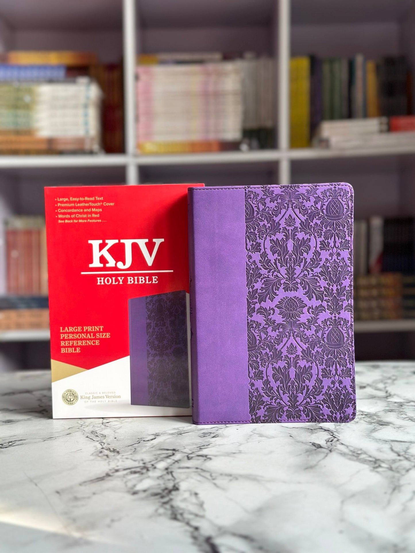 KJV Large Print Personal Size Reference Bible Purple Leathertouch
