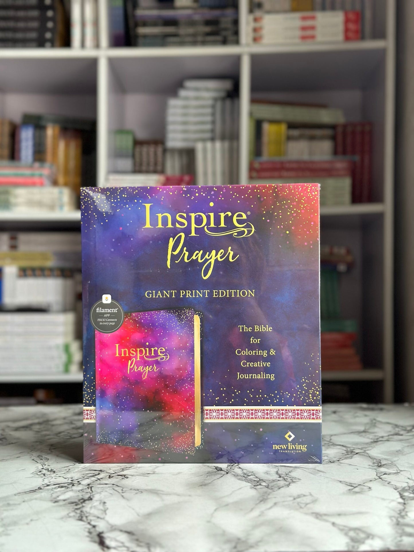 NLT Purple Faux Leather Flexcover Inspire Prayer Filament-Enabled Edition Bible Giant Print
