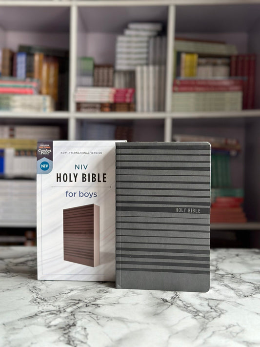 NIV Holy Bible For Boys Comfort Print Gray (Imitation Leather)