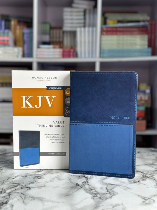 KJV Value Thinline, Blue Leathersoft, Red Letter, Comfort Print