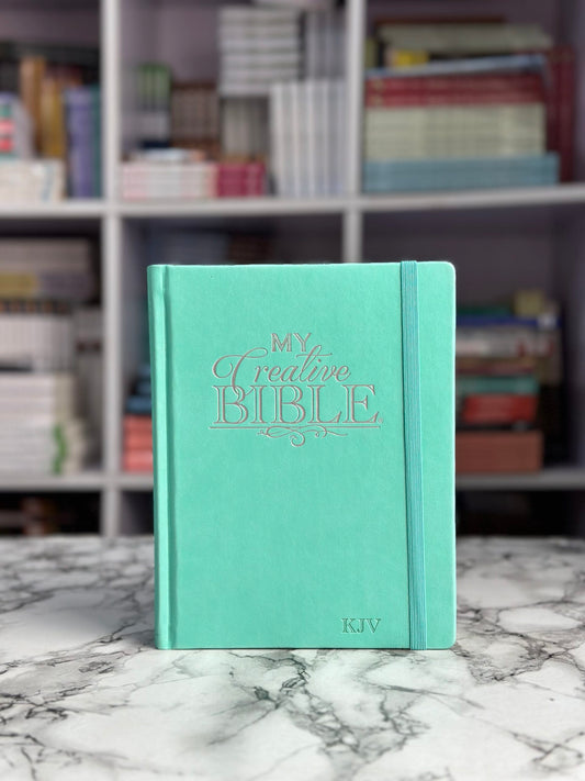 KJV Aquamarine Faux Leather Hardcover My Creative Bible