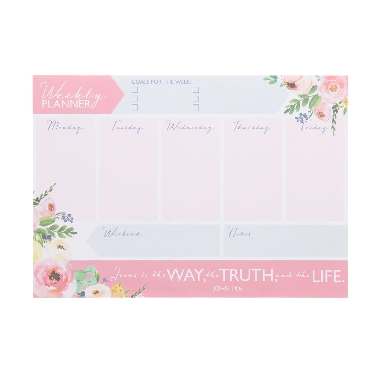 A4 Weekly Desk Planner - Jesus Is the Way, the Truth and the Life