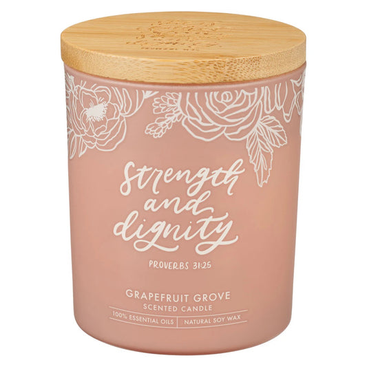 Strength and Dignity Grapefruit Grove Scented Candle with Bamboo Lid