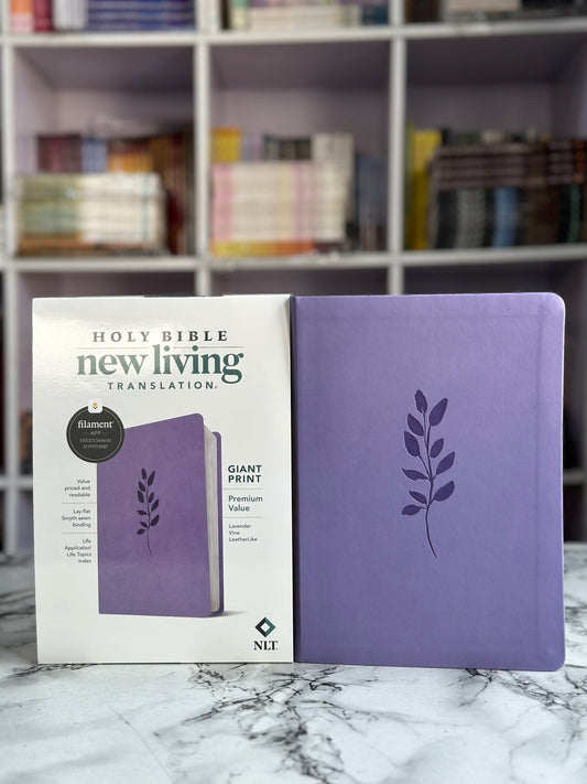 NLT Giant Print Premium Value Bible, Filament Enabled (LeatherLike, Lavender Vine)