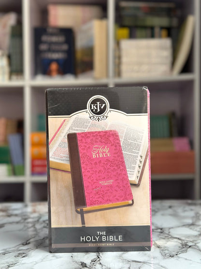 KJV Saddle Tan And Pink Faux Leather Giant Print Bible